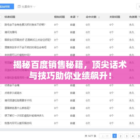 揭秘百度銷售秘籍，頂尖話術(shù)與技巧助你業(yè)績飆升！