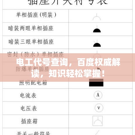 電工代號(hào)查詢，百度權(quán)威解讀，知識(shí)輕松掌握！