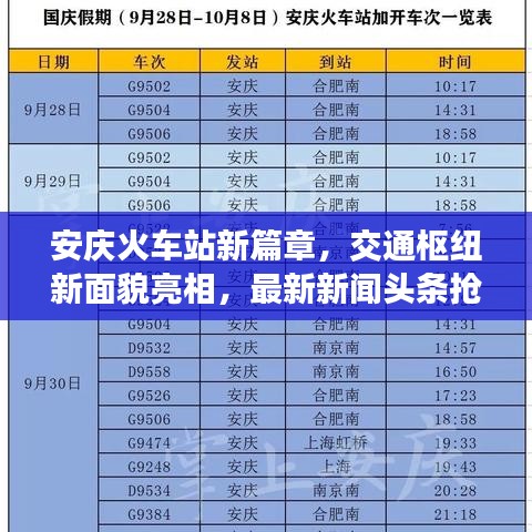 安慶火車站新篇章，交通樞紐新面貌亮相，最新新聞?lì)^條搶先看