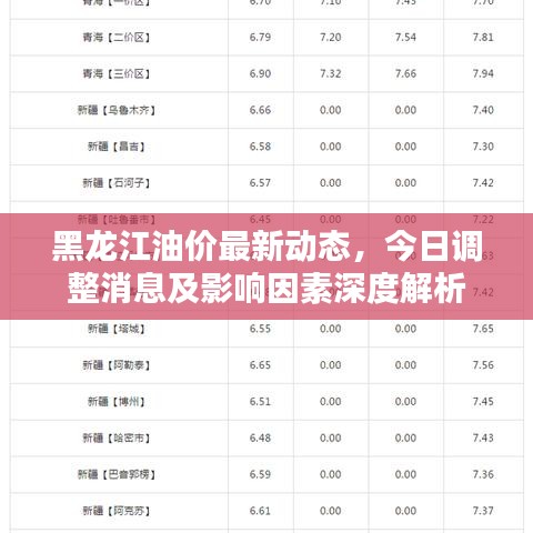 黑龍江油價(jià)最新動(dòng)態(tài)，今日調(diào)整消息及影響因素深度解析