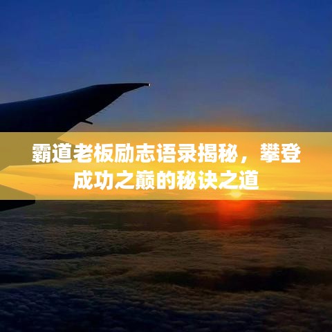 霸道老板勵(lì)志語錄揭秘，攀登成功之巔的秘訣之道