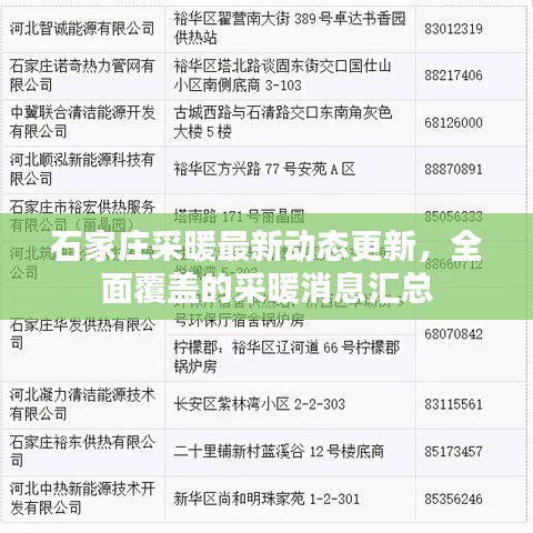 石家莊采暖最新動態(tài)更新，全面覆蓋的采暖消息匯總