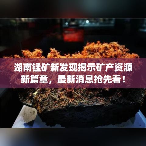 湖南錳礦新發(fā)現(xiàn)揭示礦產(chǎn)資源新篇章，最新消息搶先看！