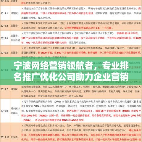 寧波網(wǎng)絡(luò)營(yíng)銷領(lǐng)航者，專業(yè)排名推廣優(yōu)化公司助力企業(yè)營(yíng)銷新紀(jì)元！
