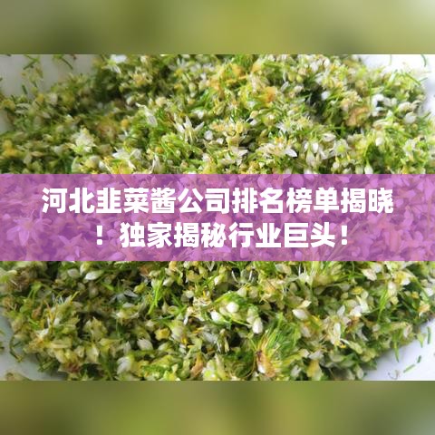 河北韭菜醬公司排名榜單揭曉！獨(dú)家揭秘行業(yè)巨頭！