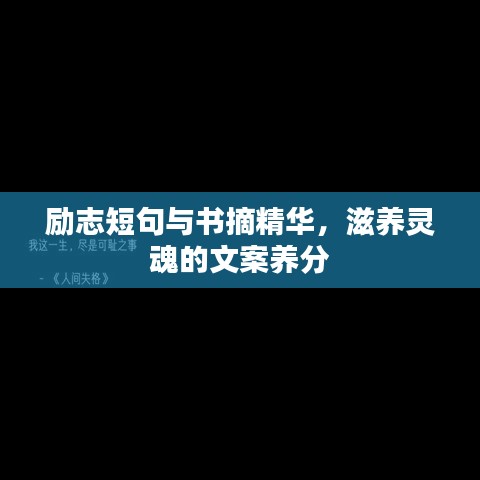 勵志短句與書摘精華，滋養(yǎng)靈魂的文案養(yǎng)分