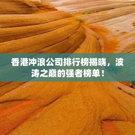 香港沖浪公司排行榜揭曉，波濤之巔的強(qiáng)者榜單！