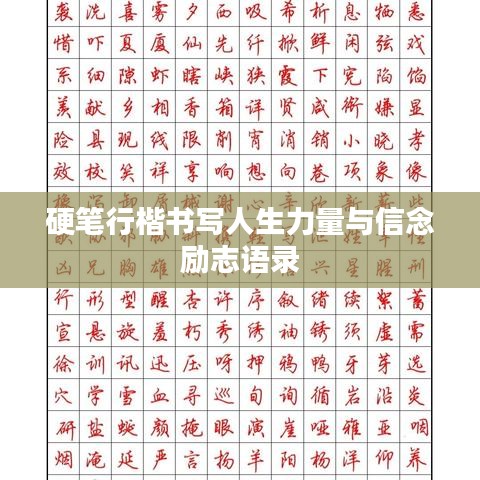 硬筆行楷書寫人生力量與信念勵(lì)志語(yǔ)錄