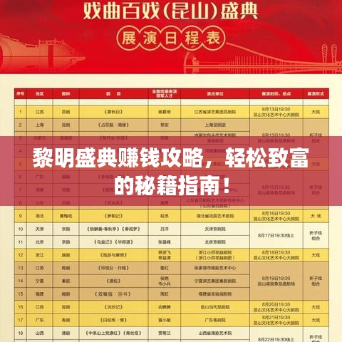 黎明盛典賺錢攻略，輕松致富的秘籍指南！