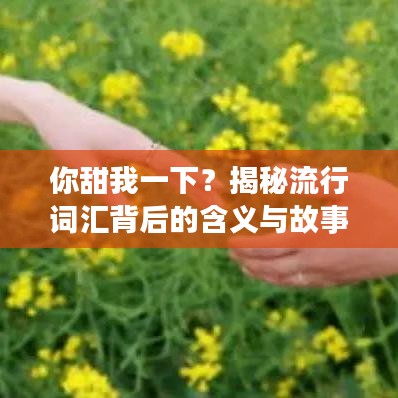 你甜我一下？揭秘流行詞匯背后的含義與故事，一起探討在百度云的奇妙世界！