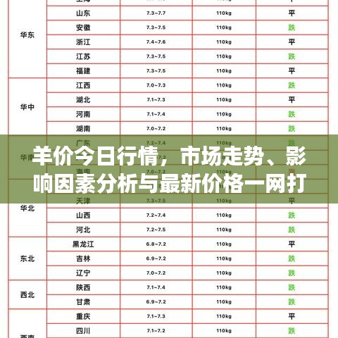羊價今日行情，市場走勢、影響因素分析與最新價格一網(wǎng)打盡