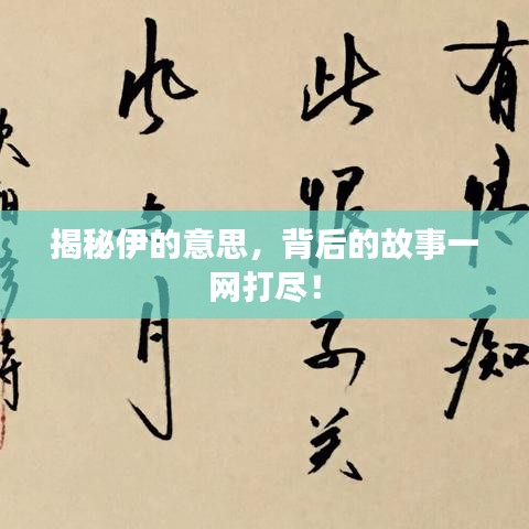 揭秘伊的意思，背后的故事一網(wǎng)打盡！