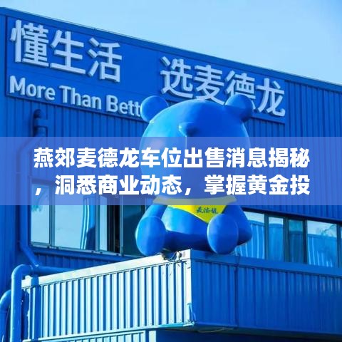 燕郊麥德龍車位出售消息揭秘，洞悉商業(yè)動(dòng)態(tài)，掌握黃金投資機(jī)會(huì)