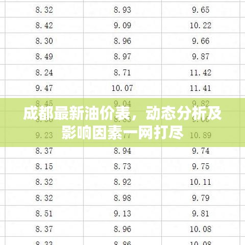 成都最新油價(jià)表，動(dòng)態(tài)分析及影響因素一網(wǎng)打盡